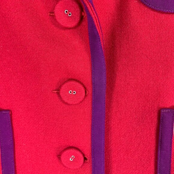 Baia Red purple Suit Jacket with Classic Fit and Versatile Style Boxy Fit sz8 - Picture 8 of 16